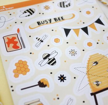 Bee Happy! Stickers Honey Bee Themed Sticker Sheet, 4 of 5