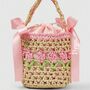 Girls Personalised Tulip Straw Bag, thumbnail 2 of 5