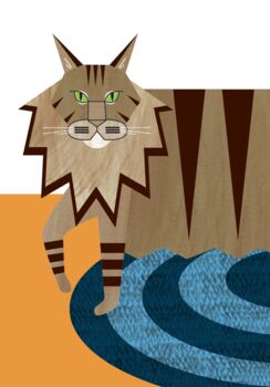 Maine Coon Cat Greetings Card, 2 of 5