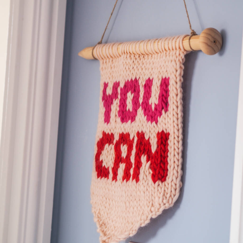 'You Can' Wall Hanging Knitting Kit By Lauren Aston Designs