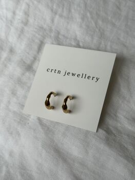 Gold Vermeil Organic Hoops, 2 of 4