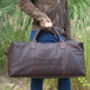 Genuine Leather Holdall Luggage In Brown, thumbnail 11 of 12