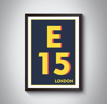 E15 Newham London Typography Postcode Print, 9 of 10