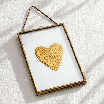Personalised Brass Embossed Heart Framed Art, 3 of 5