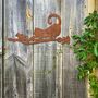 Rusty Metal Cat Chasing Mouse Garden Decor Art, thumbnail 9 of 10