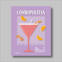 Cosmopolitan Cocktail Print Four Colour Options, thumbnail 3 of 8