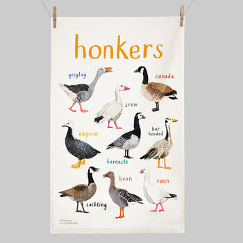 'Honkers' Illustrated Bird Tea Towel, 3 of 5