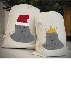 Personalised Gorilla Christmas Sack, 2 of 2