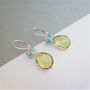 Turquoise Lemon Quartz Earrings In Silver, thumbnail 1 of 2