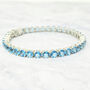 Elegant Sterling Silver Blue Topaz Tennis Bracelet, thumbnail 1 of 4