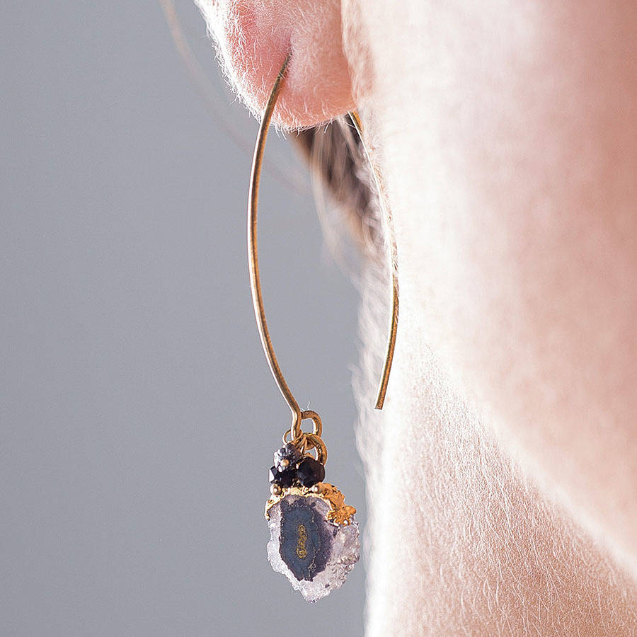 Amethyst And Black Diamond Earrings, 1 of 8