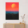 Sunset Modern Digital Abstract Orange Wall Art Print, thumbnail 1 of 6
