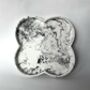 White Monochrome Marbled Abstract Floret Trinket Tray, thumbnail 2 of 4