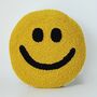 Deep Mustard Smiley Punch Needle Cushion, thumbnail 1 of 2