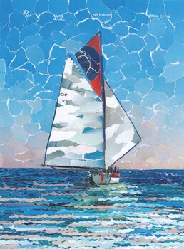 Falmouth Sailing Upcycled Paper Collage Print, 4 of 5