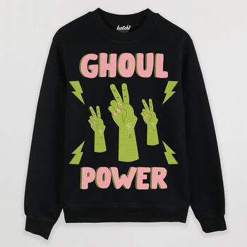 Ghoul Power Women's Halloween Slogan Sweatshirt, 6 of 8