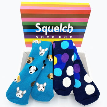Gift Set Of Two Pairs Of Squelch Adult Socks Dogs, 3 of 4