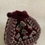 Maroon Velvet Handcrafted Luxury Potli/Wrist Bag, thumbnail 3 of 10