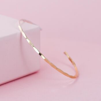 Thin Hammered Cuff Set In 14k Gold Filled, 6 of 6