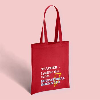 Teacher 'Educational Rockstar' Tote Shopping Bag, 5 of 11