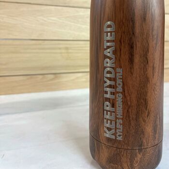 Personalised Wood Finish Water Bottle, 2 of 7