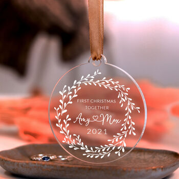 Personalised Acrylic First Christmas Together Ornament, 8 of 10