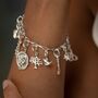 Sterling Silver Oval Link Charm Collector Bracelet, thumbnail 3 of 5