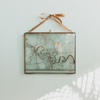 Metallic Personalised Map In Glass Frame, 10 of 10