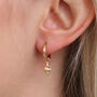18ct Gold Plated Sea Shell Huggie Hoop Earrings, thumbnail 2 of 6