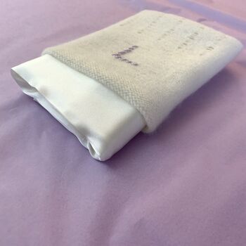 Personalised Cashmere Baby Comfort Blanket With Silk, 2 of 12