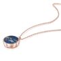 Lapis Lazuli Modern Round Locket – 18 K Rose Gold Plate, thumbnail 2 of 9