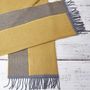 Cashmere Mix Scarf Mustard Yellow And Grey Reversible, thumbnail 2 of 2