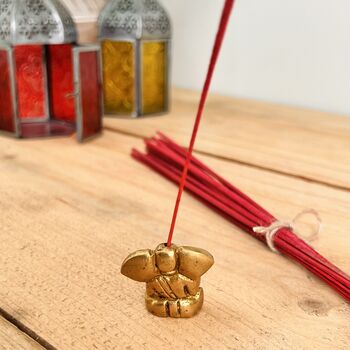 Mini Brass Ganesha Incense Stick Holder, 5 of 10