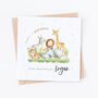 Personalised Safari Lion And Friends 1st Birthday Card, thumbnail 2 of 2