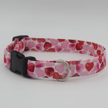 Pink And Red Hearts Valentines Dog Collar, 8 of 9