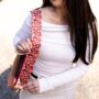 Burgundy Graffiti Hearts Bag Strap | Extra Long Crossbody Replacement Bag Strap, thumbnail 1 of 3