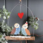 Christmas Owls On Branch Decoration, thumbnail 1 of 2