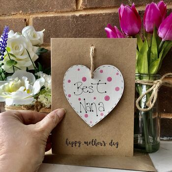 Personalised Mother's Day Nana Wooden Keepsake Card By Craft Heaven Designs