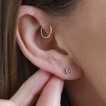 Petite Gemstone Stud Earrings In Gold Vermeil, 2 of 5