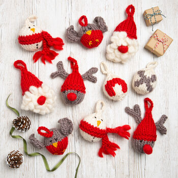 Santas Helpers Baubles Knitting Kit, 3 of 8