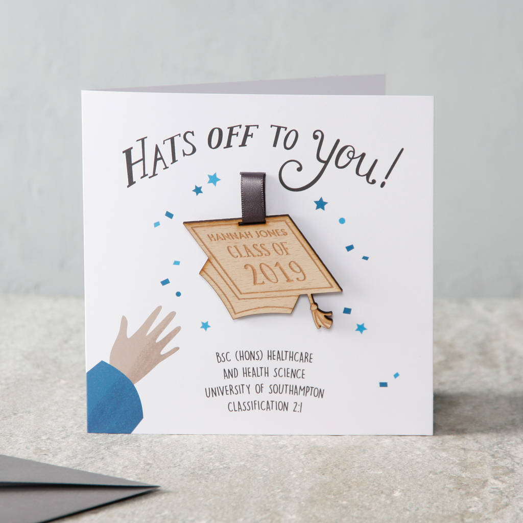 'hats off to you' graduation keepsake card by no ordinary gift ...