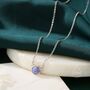 Sterling Silver Lilac Purple Opal Dainty Coin Pendant Necklace, thumbnail 1 of 12