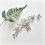 Swarovski Crystal And Pearl Wedding Veil Comb Lucille, thumbnail 7 of 7