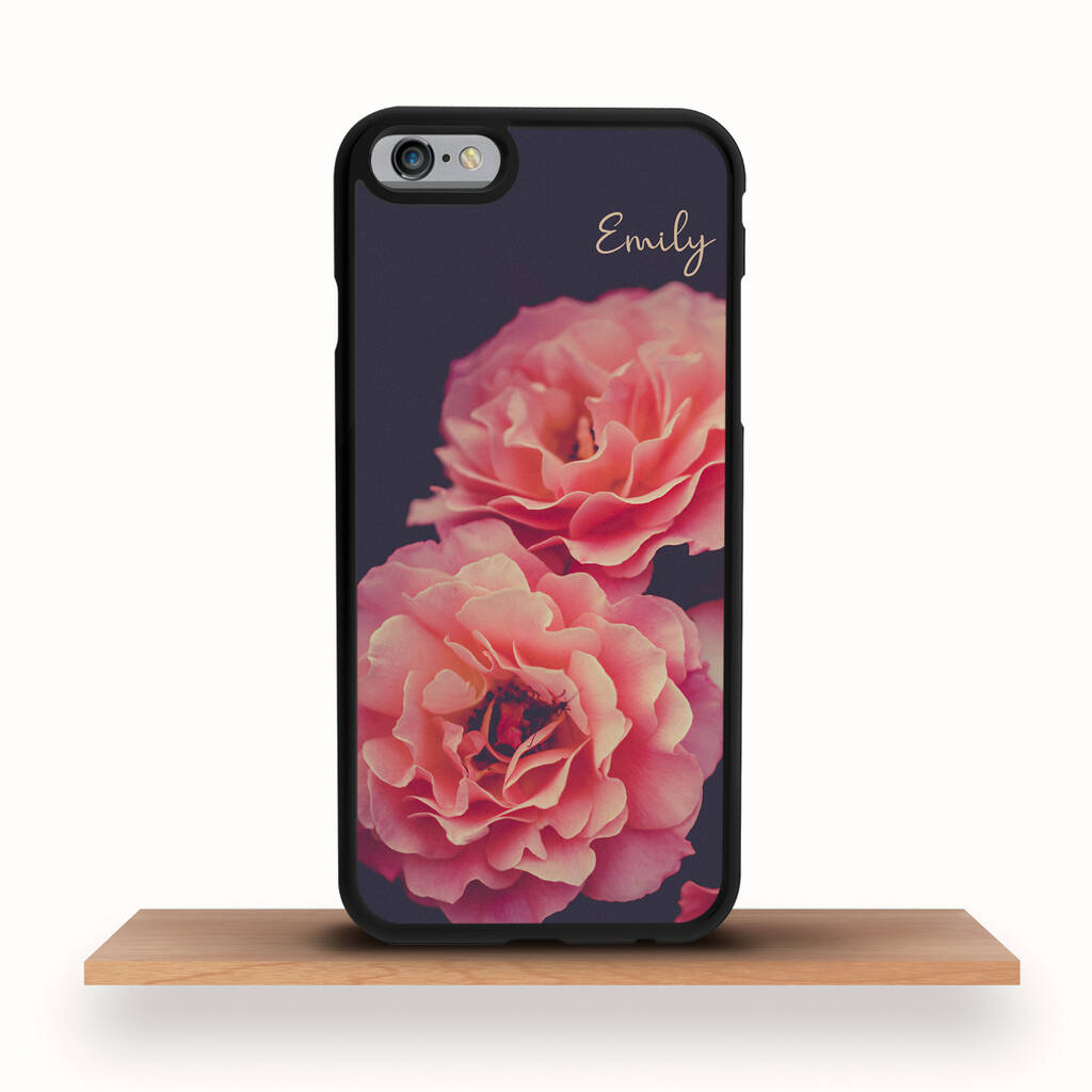 Pink Flowers iPhone Case Personalised 12 13 14 15 Se By Crank