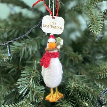 Personalised Runner Duck With Mistletoe Bauble, 2 of 4