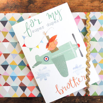 Aeroplane Brother Greetings Card, 4 of 5