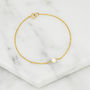 Delicate Gold, Silver, Rose Gold Single Pearl Bracelet, thumbnail 2 of 8