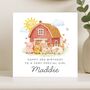 Personalised 3rd Birthday Farmyard Card For Girl Daughter Granddaughter, thumbnail 7 of 8
