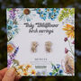 Inky Oxalis Wildflower Wooden Stud Earrings, thumbnail 8 of 11