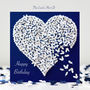 White Butterfly Heart Butterflies Birthday Card, thumbnail 1 of 12
